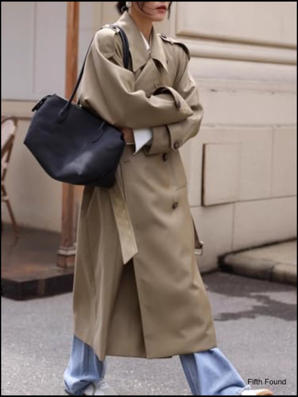 Classic Long Double-Breasted Women Trench Coat with Belt Spring Fall - Picture 6 of 10